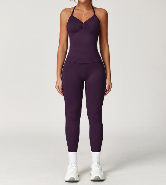 Women Seamless Halter Shockproof Yoga Set